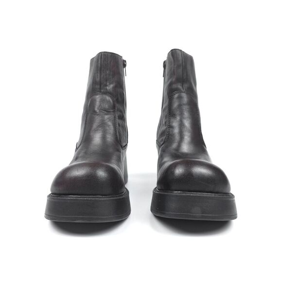 AMERICAN EAGLE 90s Vintage Leather Platform Ankle Boots Chunky Heel Y2k Grunge - Picture 7 of 13